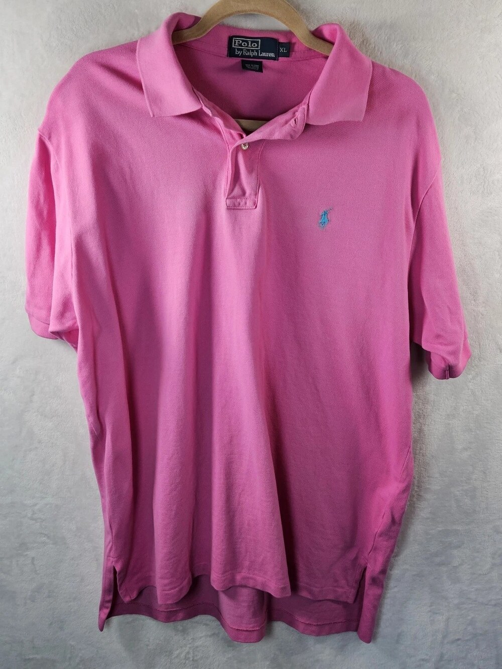 Polo Ralph Lauren Short Sleeve Pique Polo Shirt Pink 100% Cotton Men's Size XL
